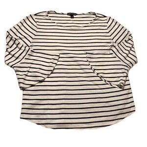 J. Crew Navy & White Striped Top Small